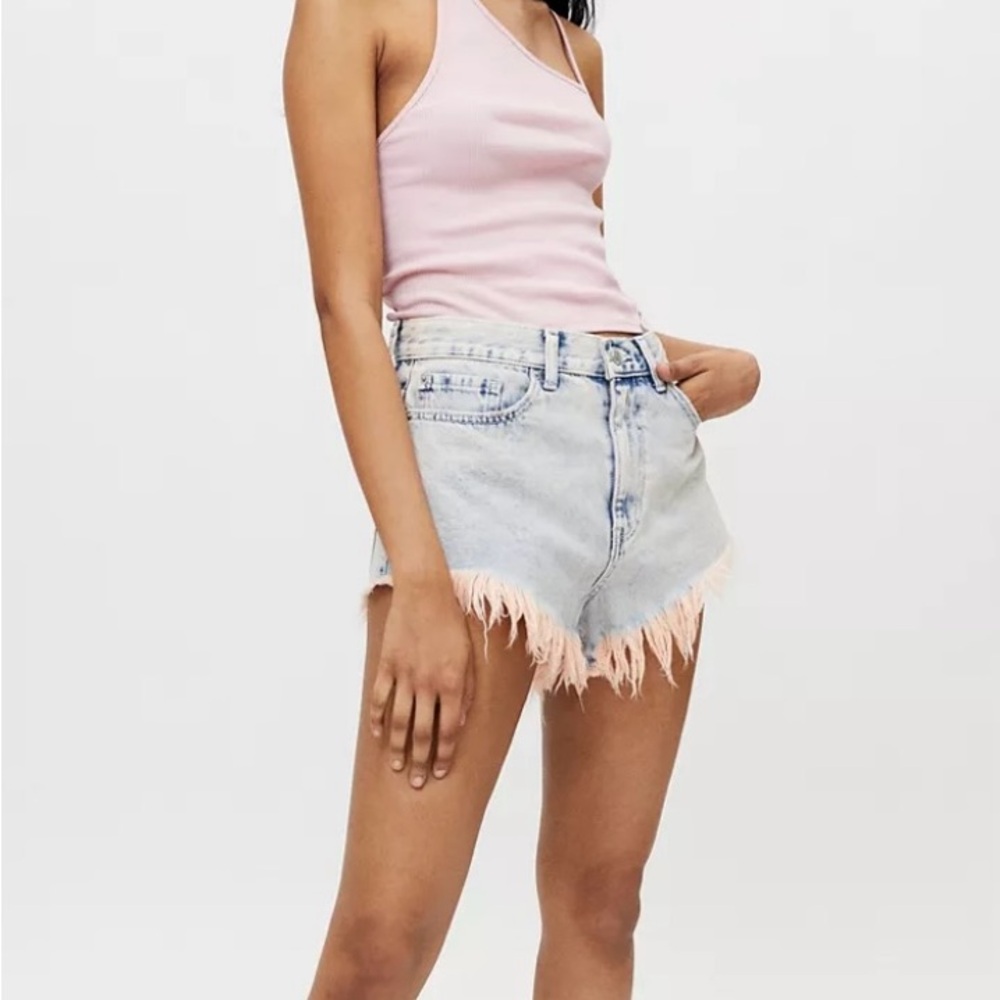 BDG hi rise cheeky cutoffs with Frayed Hem
